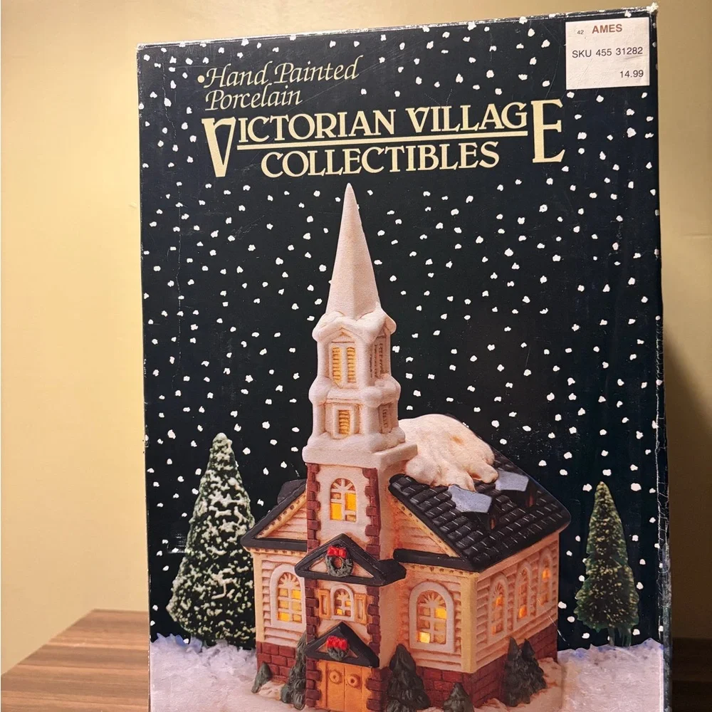 Hand-Painted Porcelain Church - Picture 1 of 6